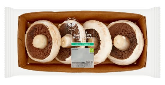 Sainsbury's Large Flat White Mushrooms (4 pack)