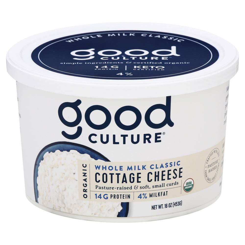 Good Culture Organic Whole Milk Classic Cottage Cheese (1 lbs)