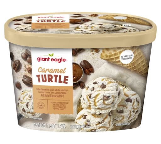 Giant Eagle Ice Cream, Caramel Turtle (48 fl oz)