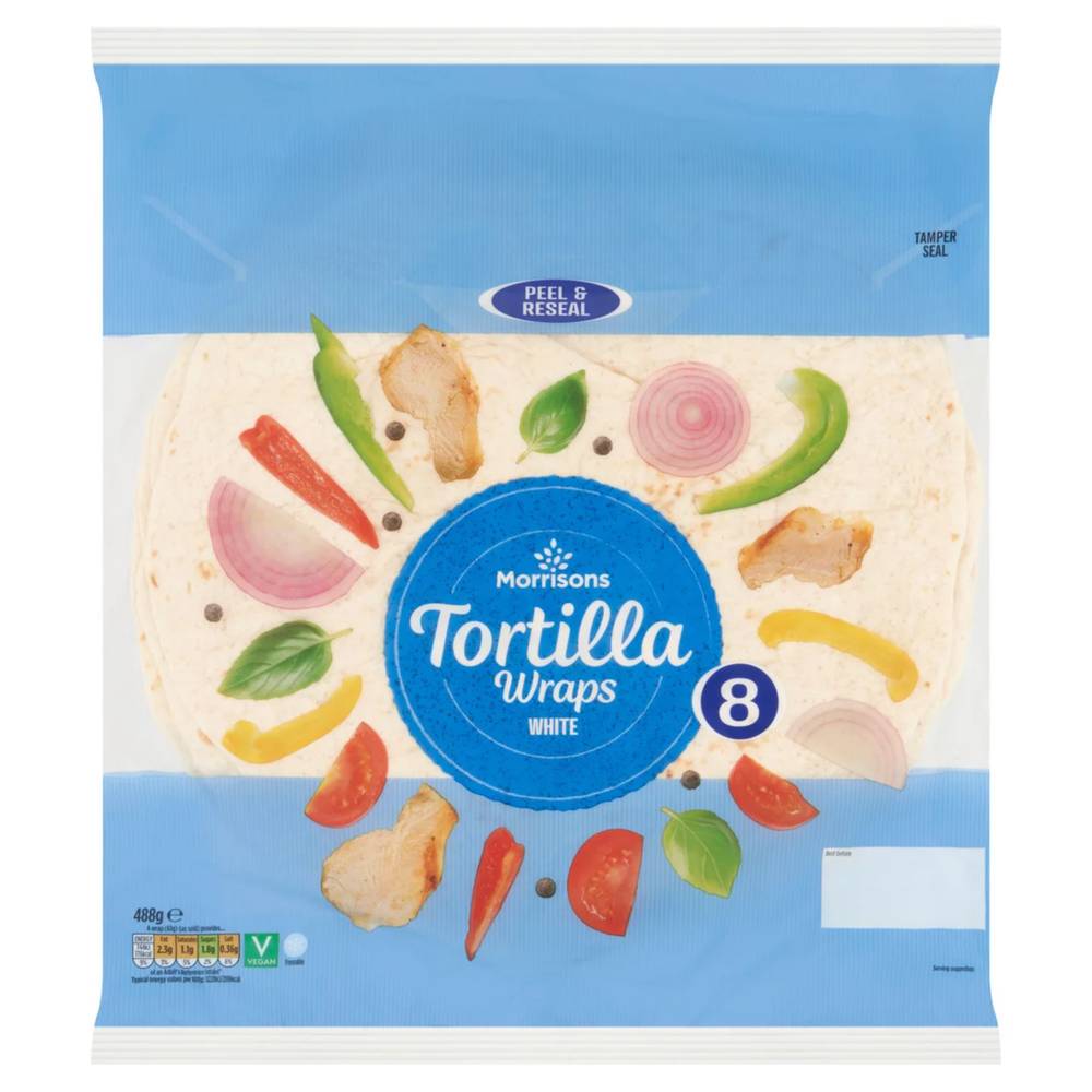 Morrisons Wheat White Tortilla Wraps (8 pack)