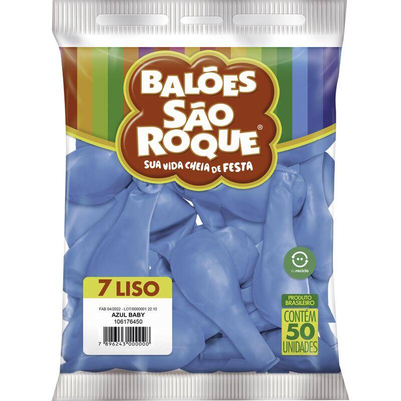 São roque balão n7 azul baby (50 unidades)