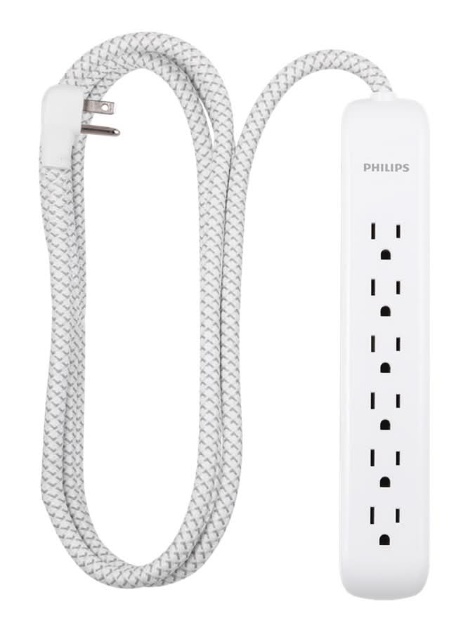 Philips 6-Outlet Surge Protector, White