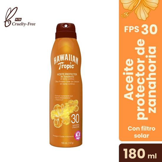 Hawaiian tropic bloqueador de zanahoria 30 fps en spray (180 ml)