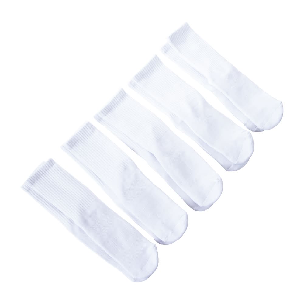 Series-8 Fitness™ Ladies Performance Low Crew Socks 5-Pack White