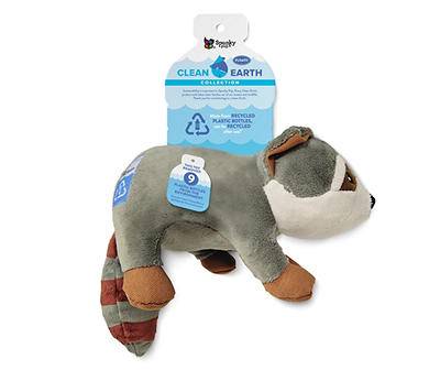 Spunky Pup Clean Earth Raccoon Plush Dog Toy (gray )