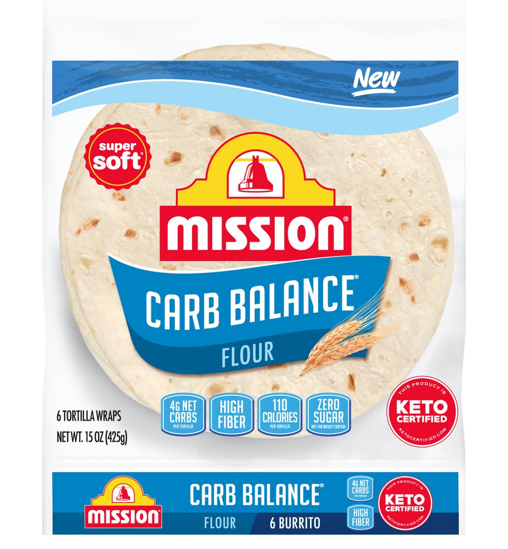Mission Carb Balance Super Soft Flour Tortilla Wraps (15 oz, 6 ct)