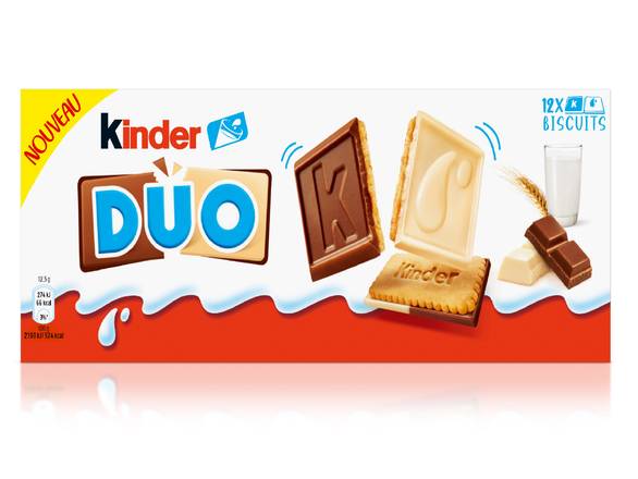 Kinder - Duo biscuits avec tablettes de chocolat blanc et au lait