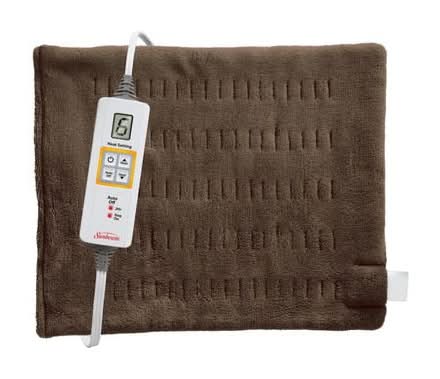Sunbeam Xpressheat Standard Heating Pad, Plush Brown