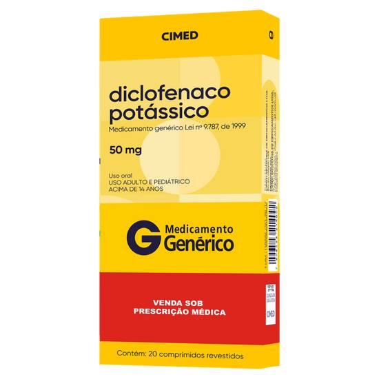 Cimed diclofenaco potássico 50mg (20 comprimidos)