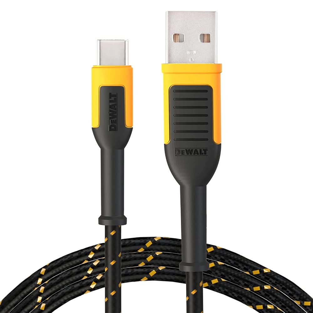 DeWALT 1.2m USB-C To USB Charging Cable Reinforced with Kevlar