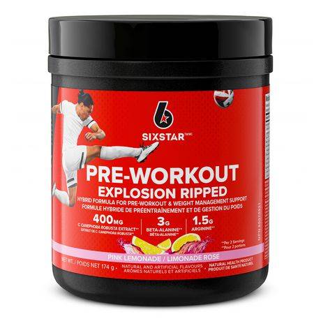 Six Star Pre-Workout Explosion Ripped Pink Lemonade (173 g)