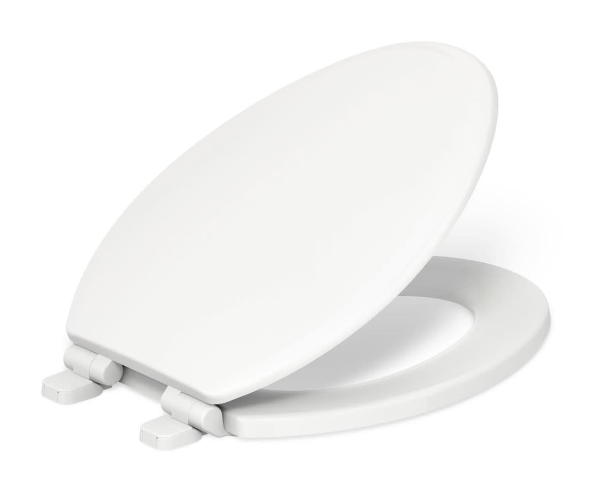 Kohler Ridgewood Wood White Elongated Soft Close Toilet Seat