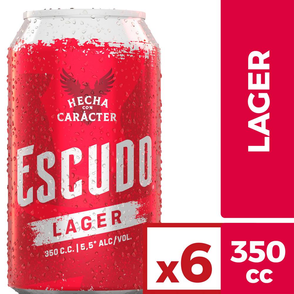 Escudo pack cerveza lager (6 u x 350 ml c/u)