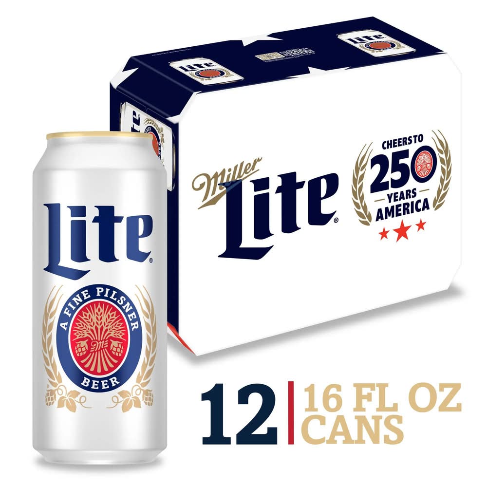 Miller Lite A Fine Pilsner Beer (12 x 16 fl oz)