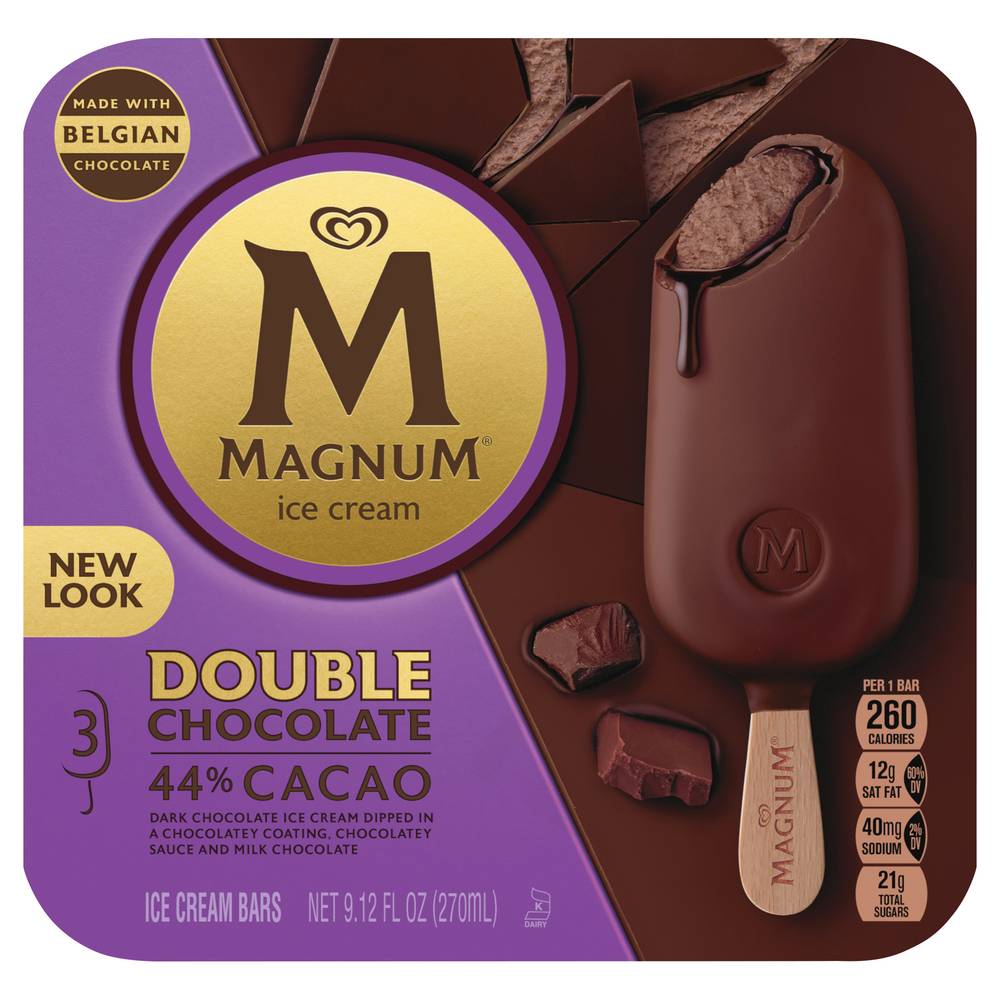 Magnum Ice Cream Bars, Double Chocolate (9.12 fl oz, 3 ct)