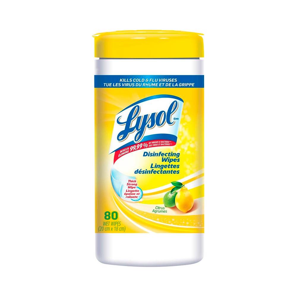 Lysol · Toallitas desinfectantes, lima limón (80 un)