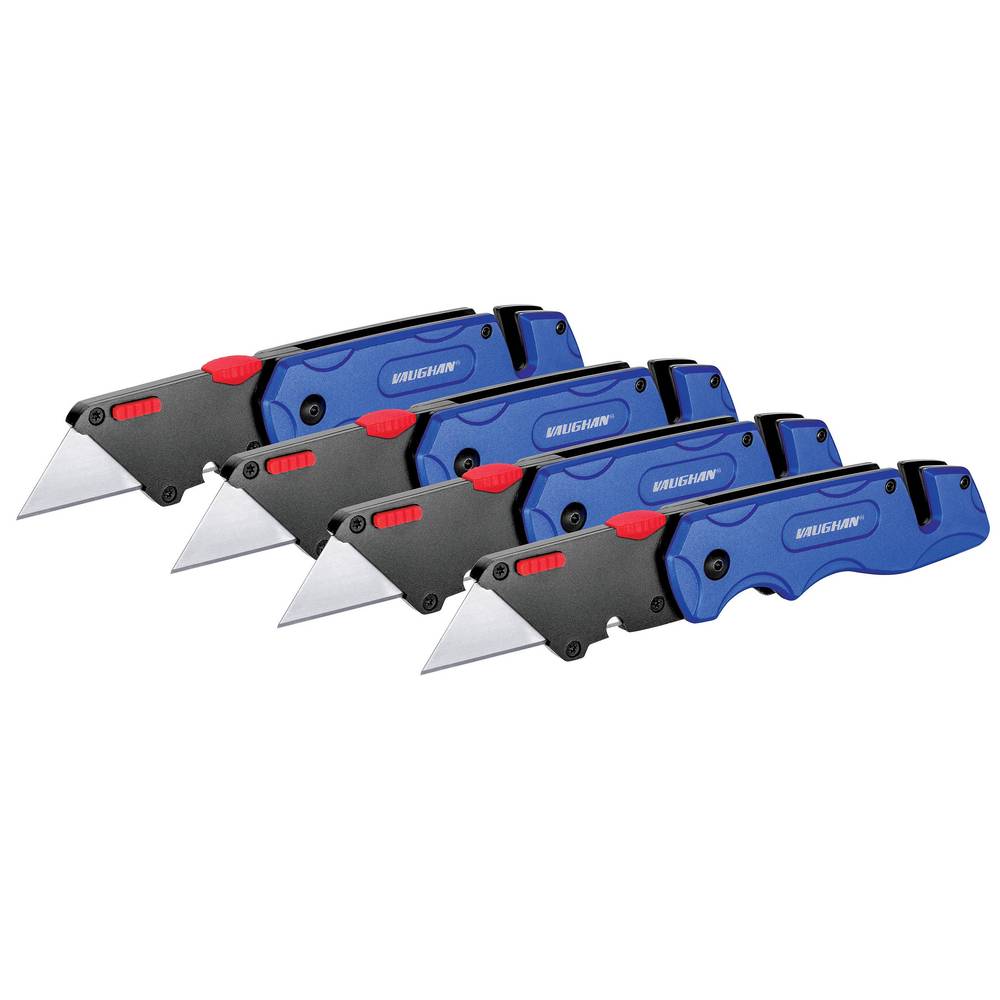 Vaughan Folding Utility Knife Set, 4 Pc