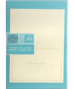 Gartner Studios Matte Thank You Notecards, Ivory/Pearl, 50/Pack (61505)