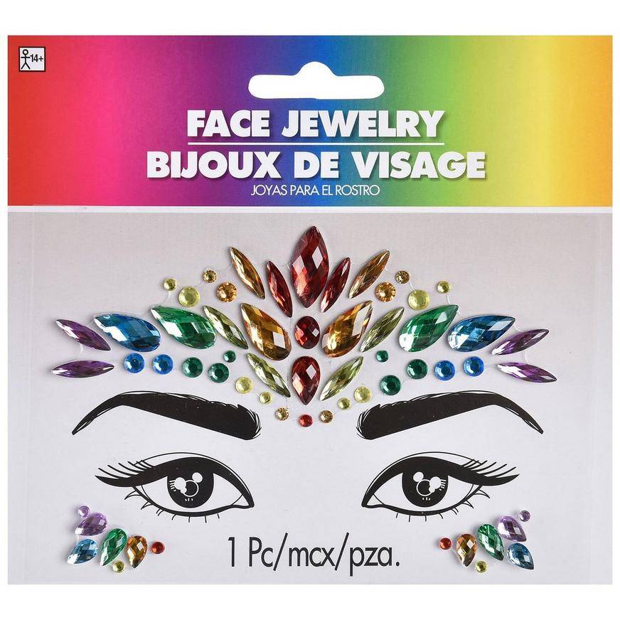 Party City Teardrop Face Gems, Rainbow