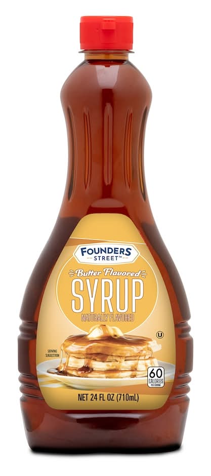 Founders Street Flavored Pancake Syrup, Butter (24 fl oz)