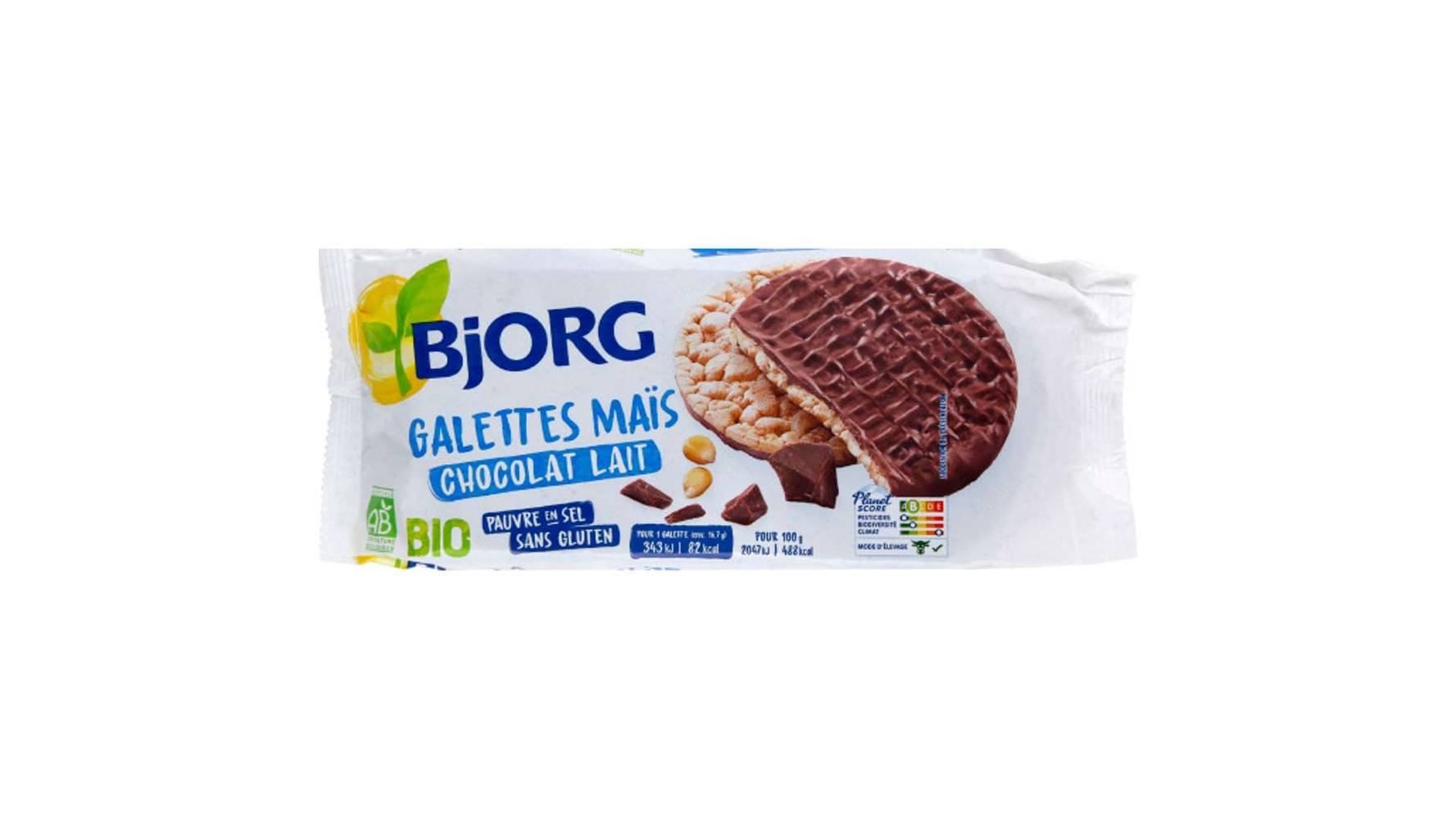 Bjorg - Galettes maïs chocolat au lait bio (6 pièces)