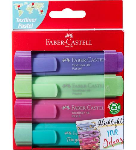 Faber-Castell · Marcatextos textiliner 46, pastel (4 un)