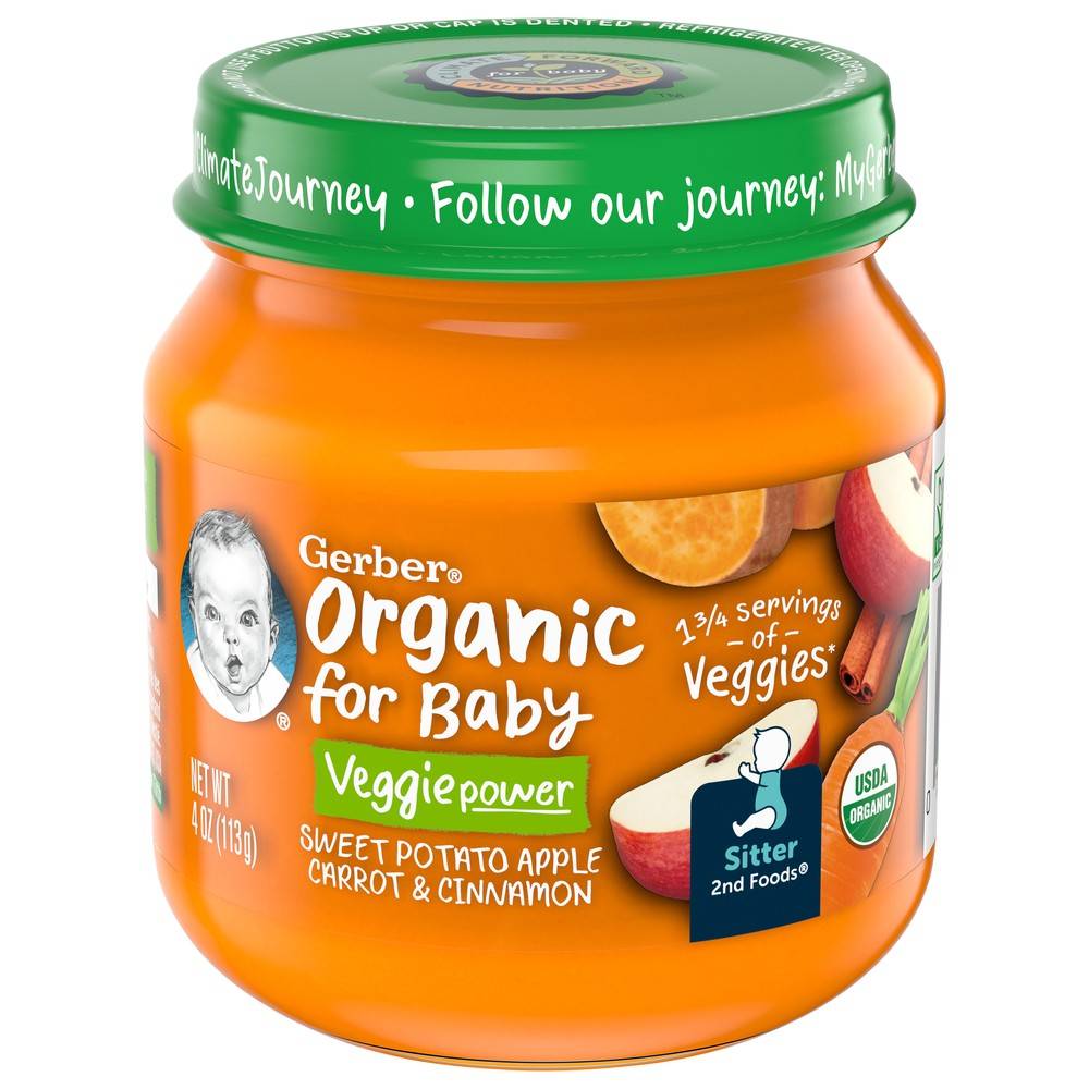 Gerber 2Nd Foods Sitte Organic Veggie Power Baby Food, Assorted (4 oz)