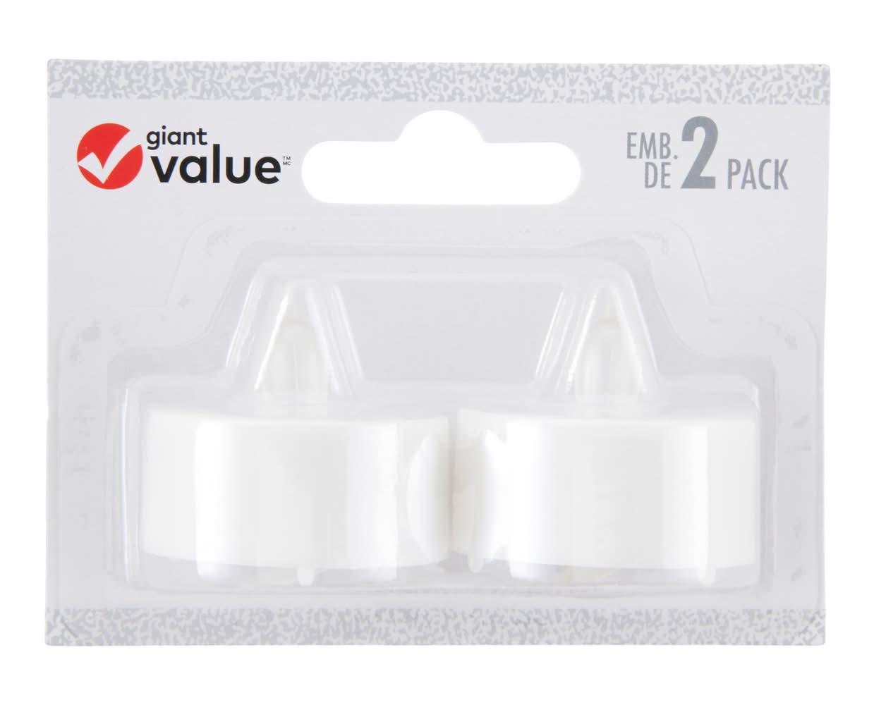 Giant Value Led Tealights, 1.5 in x 1.4 in, White (2 ct)