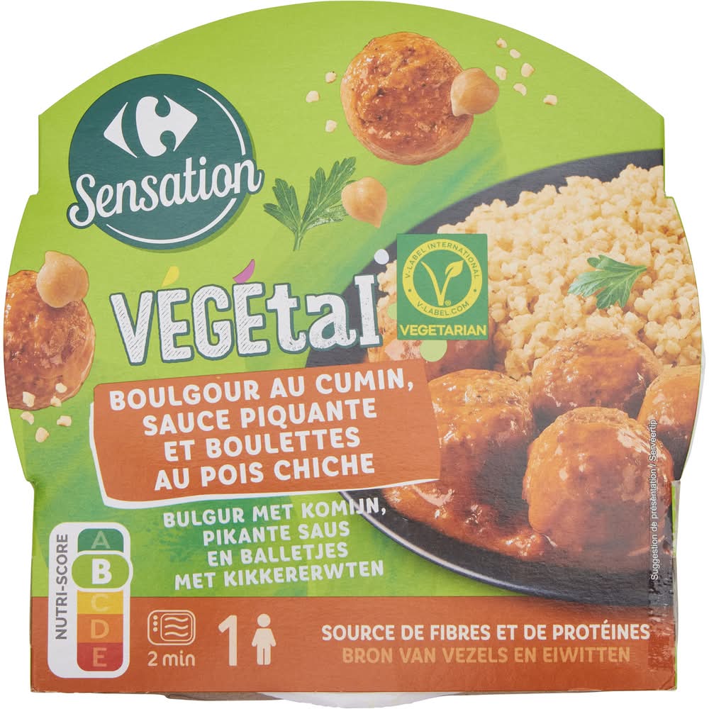 Carrefour - Veggie boulettes pois chiche boulgour