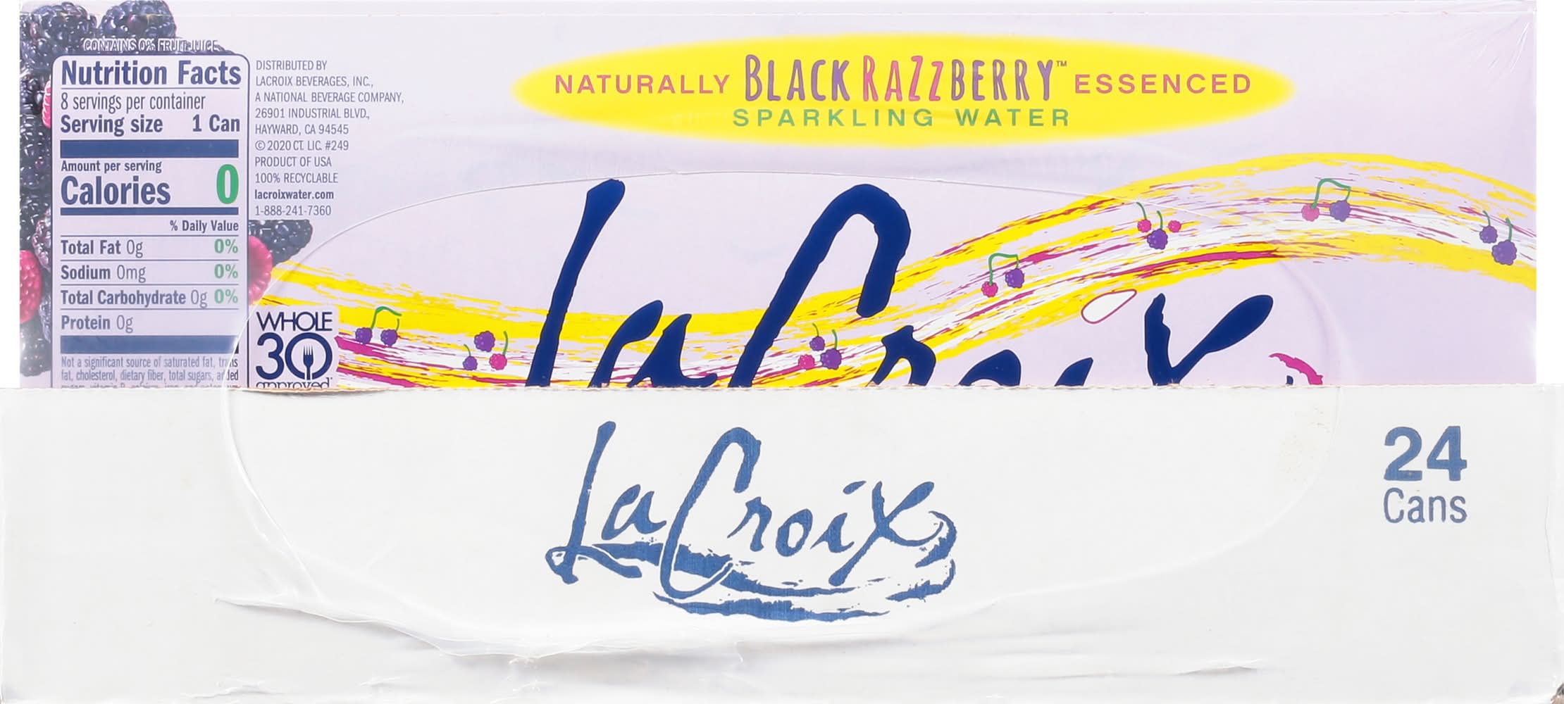 La Croix Naturally Essenced Sparkling Water, Black Razzberry (3 x 8 ct)