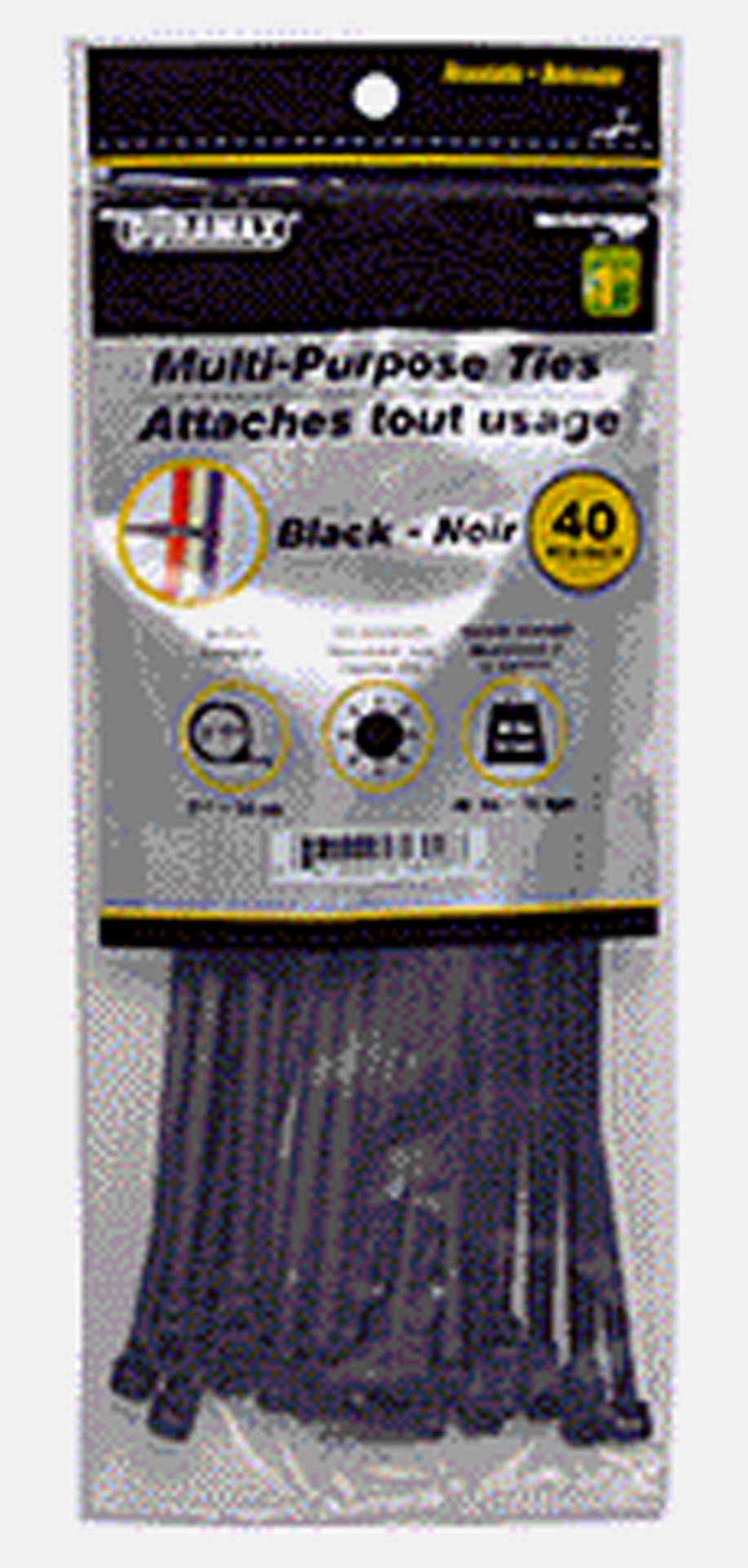 Duramax Multi-Purpose Ties, 19 cm, Black (18 kg, 40 ct)