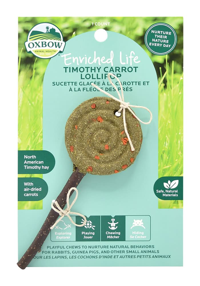 Oxbow Enriched Life Timothy Carrot Lollipop Small Animal Chew (1 ct)