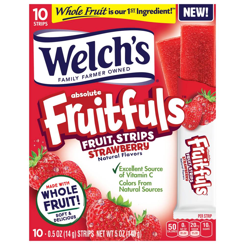 Welch's Fruitfuls Fruit Strips, Strawberry (10 x 0.5 oz)