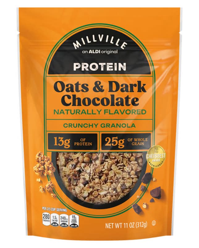 Millville Protein Crunchy Granola, Oats & Dark Chocolate (11 oz)