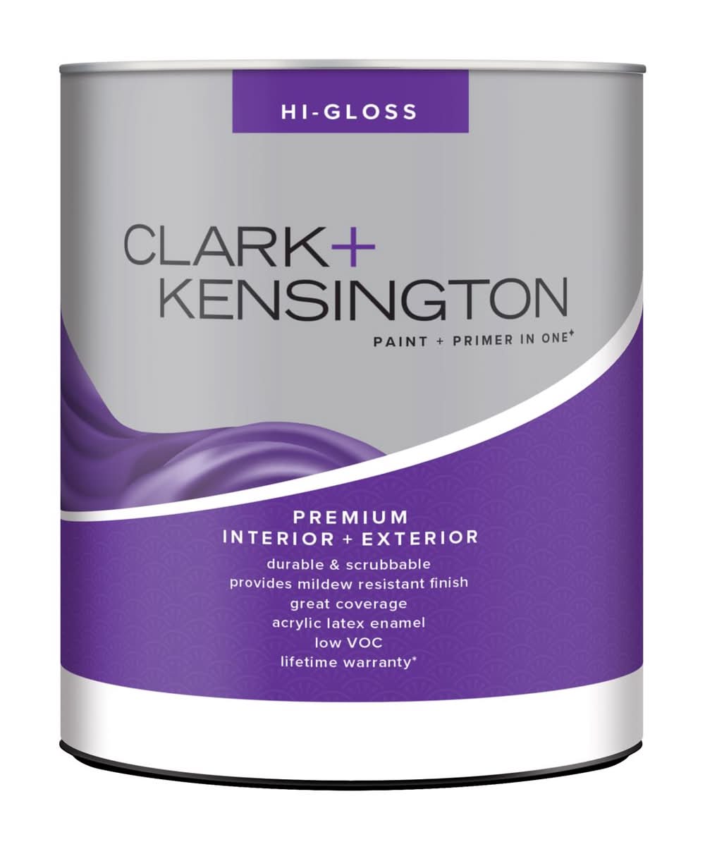 Clark+Kensington High-Gloss Designer White Premium Paint Exterior And Interior 1 Qt