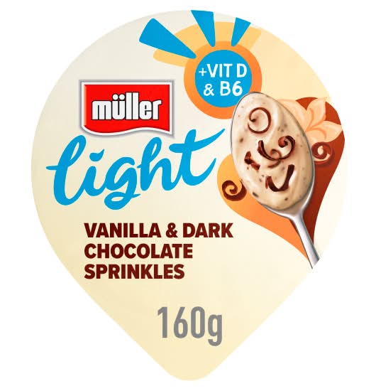 Müller Light Vanilla & Dark Chocolate Fat Free Yogurt (160g)