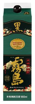 12198：乙 黒霧島 芋25° 1.8Lパック / Kuro Kirishima Potato Shochu (Carton)
