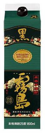 12198：乙 黒霧島 芋25° 1.8Lパック / Kuro Kirishima Potato Shochu (Carton)