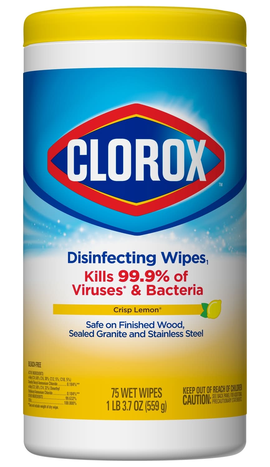 Clorox Lemon Fresh Scent Disinfecting Wipes 75 Pk