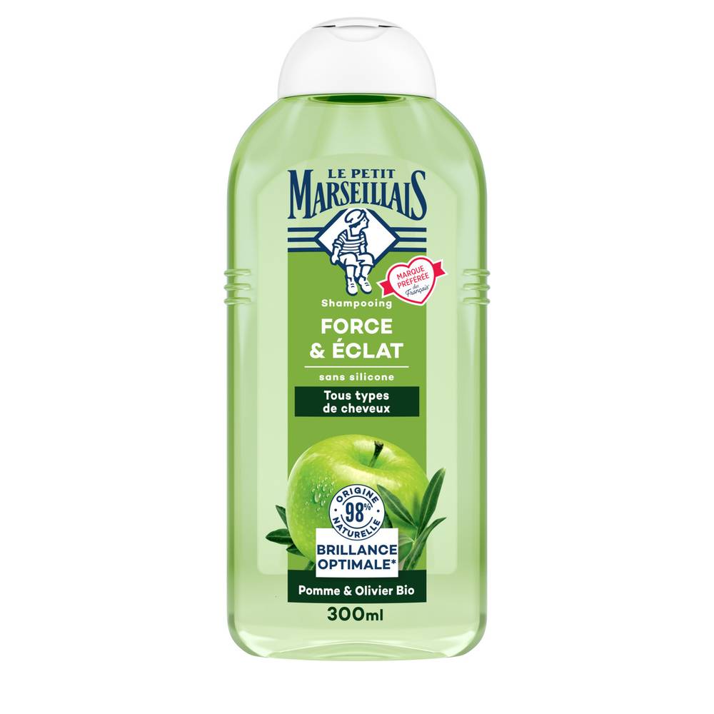 Le Petit Marseillais - Shampooing doux force et éclat, pomme - olivier bio (300ml)