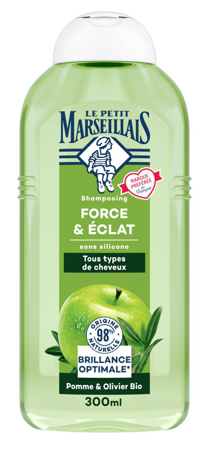 Le Petit Marseillais - Shampooing doux force et éclat, pomme - olivier bio (300ml)