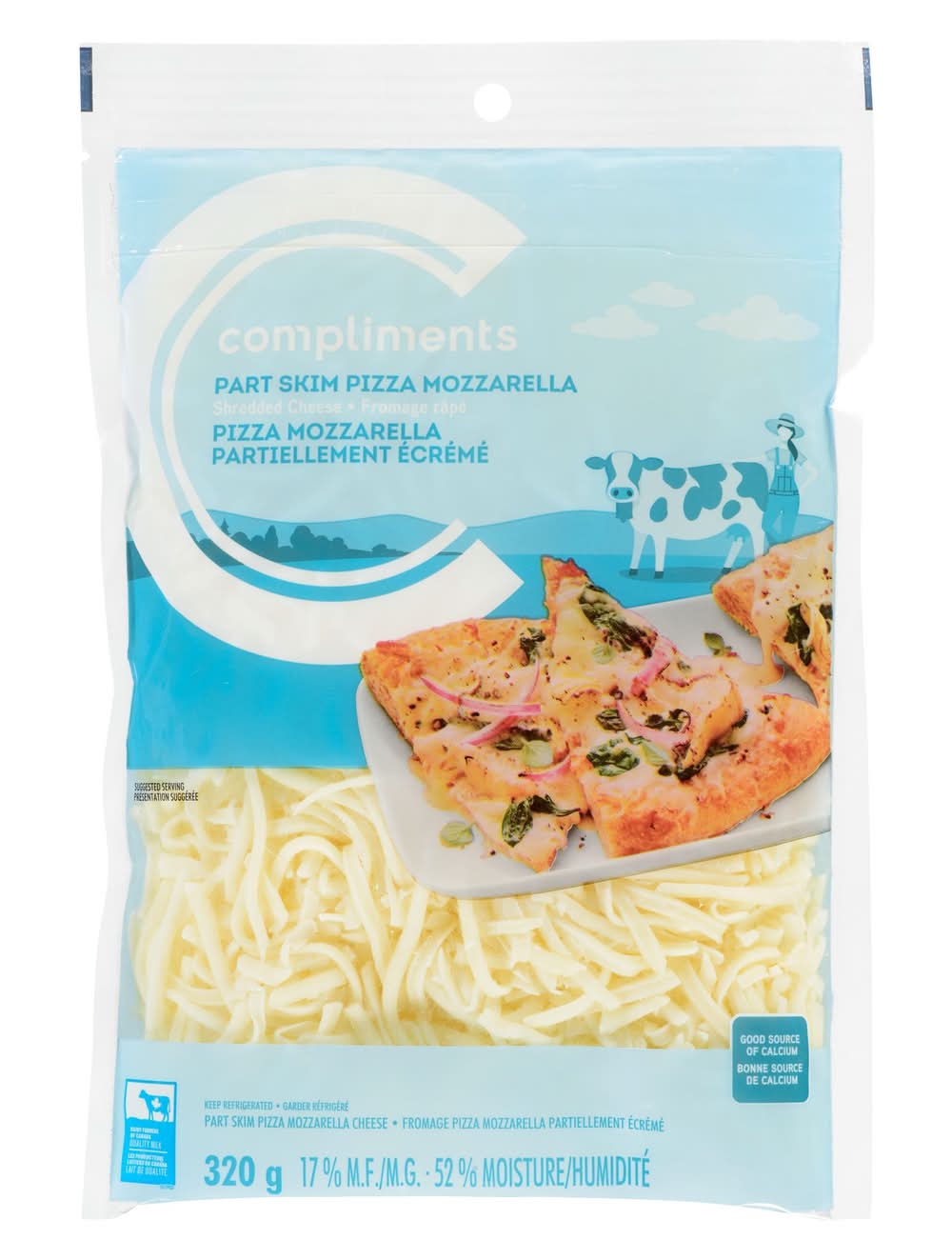 Compliments fromage râpé pizza mozzarella partiellement écrémé - shredded cheese part skim pizza mozzarella