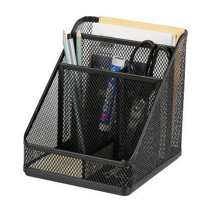 Mesh Medium Desktop Organizer Black - Brightroom™