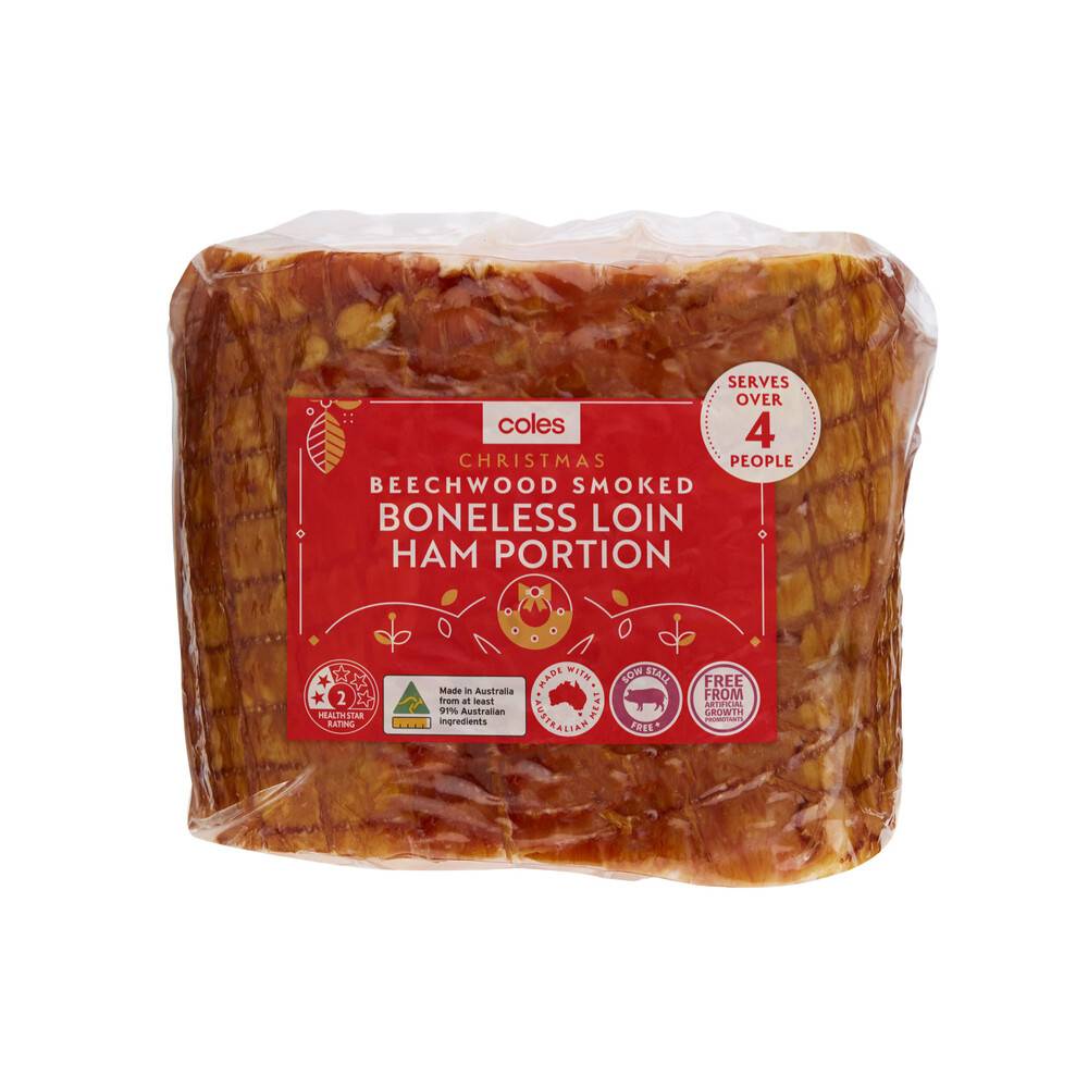 Coles Beechwood Smoked Boneless Loin Ham Portion approx. 700g