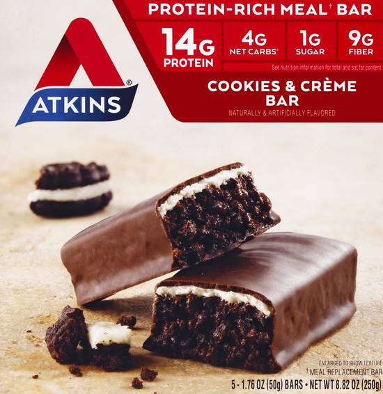 Atkins Cookies & Creme Protein-Rich Meal Bars (5 ct)