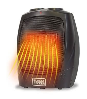 BLACK+DECKER Personal Mini Space Heater 1500w, Black