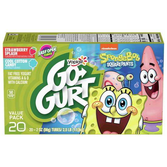 Go-Gurt Spongebob Squarepants Yogurt Tubes (20 ct)