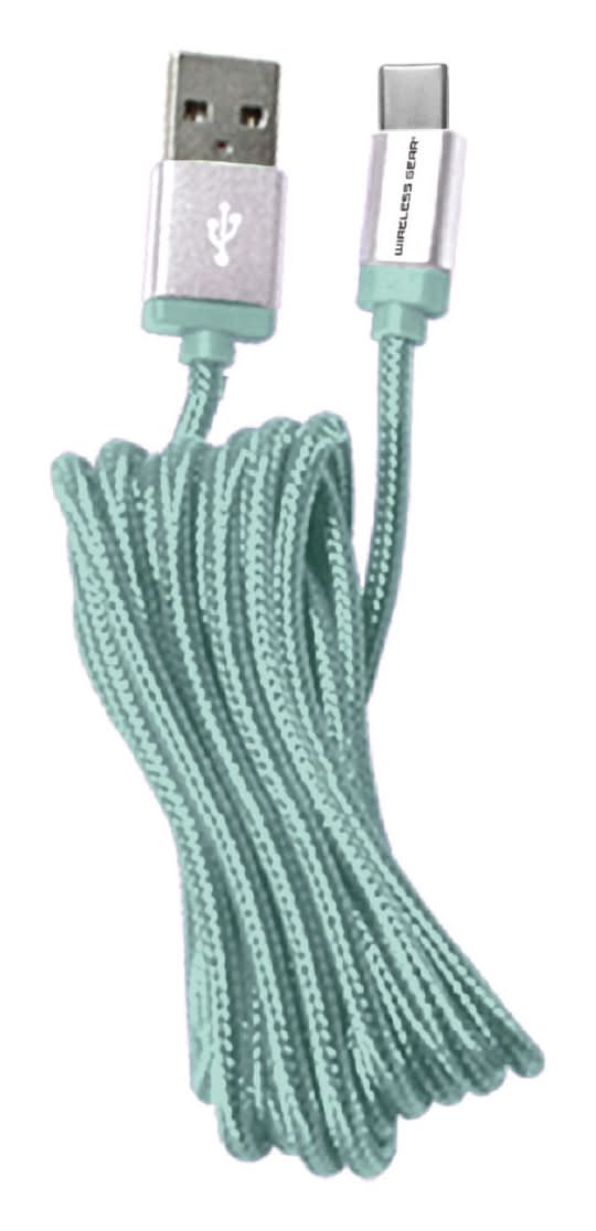 Wireless Gear Usb-C To Usb Cable, 6 ft, Mint Green