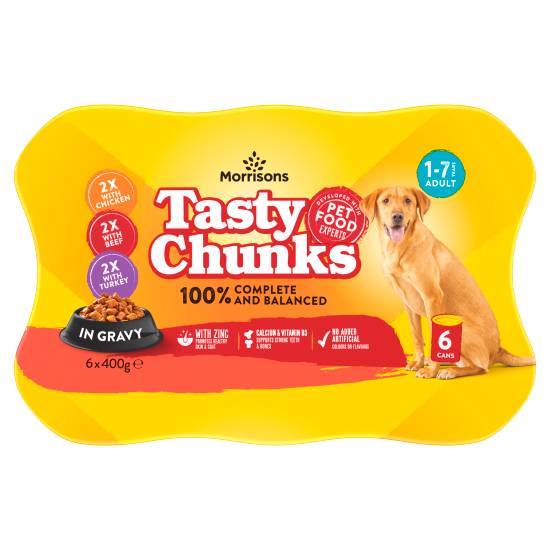 Morrisons Adult Tasty Chunks in Gravy For Dog (6 pack)