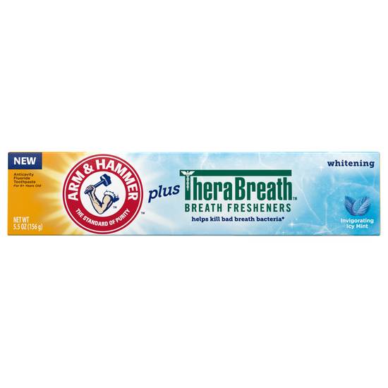 Arm & Hammer Whitening Toothpaste Plus Therabreath Invigorating Icy Mint Breath Fresheners